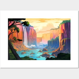 Scenery Panoramic Waterfall Landscape Nature Posters and Art